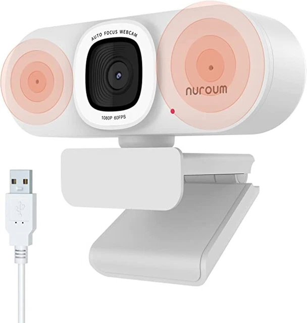 Nuroum V32-AFL Webcam 4K 8MP 1080P/60fps, 1440P/30fps CMOS avec Autofocus, Lère Réglables/Double