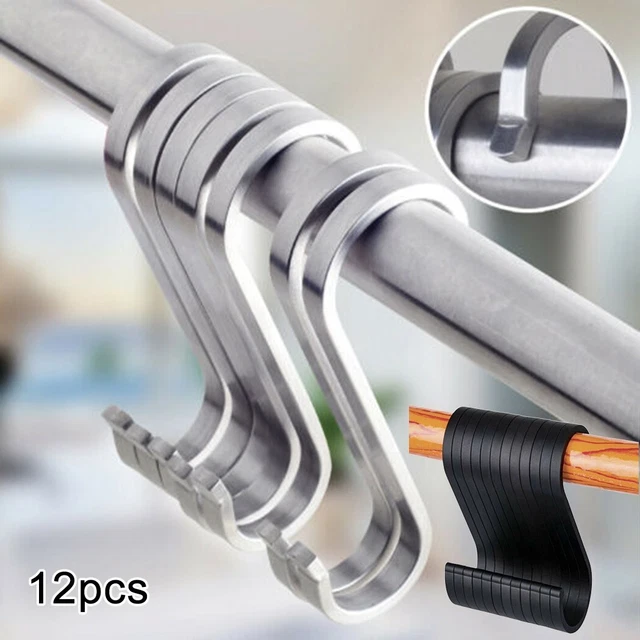 12 pz appendiabiti ganci a forma di S appendiabiti padella pentola da cucina acciaio inox