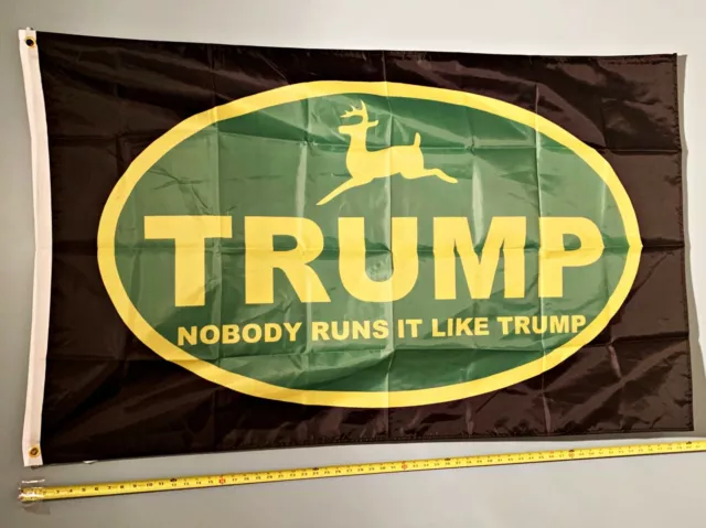 DONALD TRUMP FLAG FREE SHIP USA SELLER! Farmers For Trump Black Poster Sign 3x5'