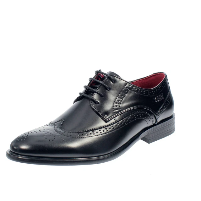 GIAN MARCO VENTURI Stringate Brogue In Sintetico Nero Uomo