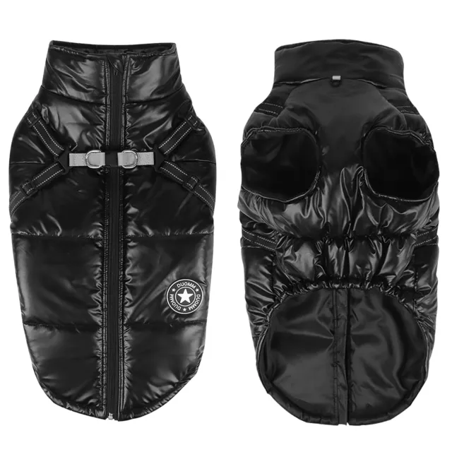 Reflective Dog Coat with Harness for Large Dogs Waterproof Jacket Winter Warm XL