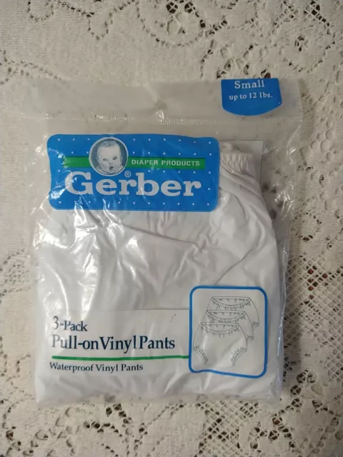 NEW in Pkg GERBER VINYL PANTS 3 pack SMALL up to 12 lbs