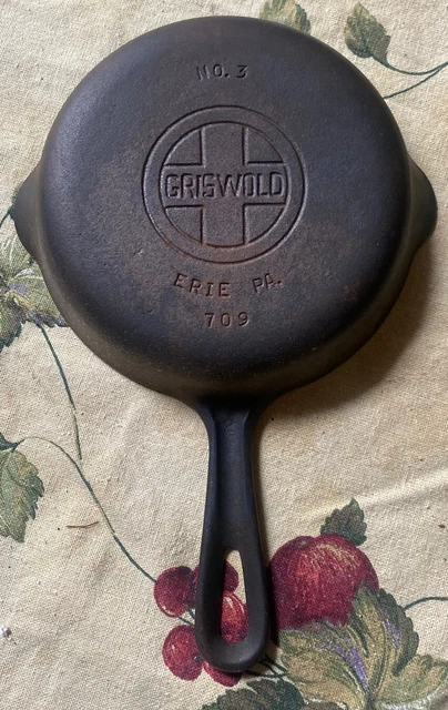 Vintage Griswold Big Block Logo Cast Iron Skillet # 3  709
