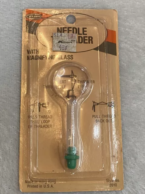 Enroscador de agujas Penn vintage con lupa nuevo en paquete