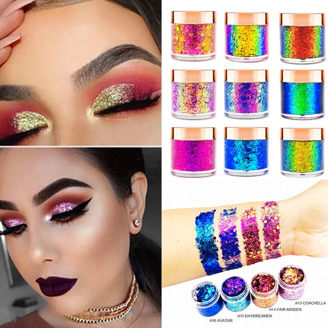 GLITTER OMBRETTO LIQUIDO multicromo pigmenti di lunga durata camaleonte E EUR 7,10 - IT