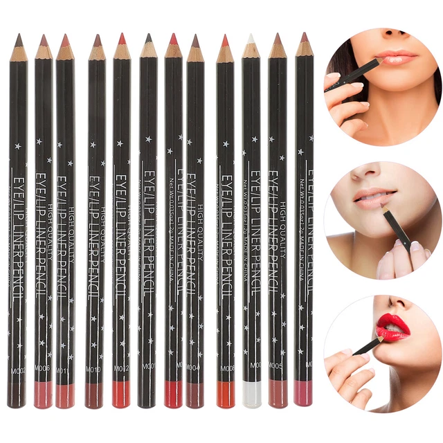 12 Stück matt wasserdicht Lip Liner Lippenstift Stift Soft Lip Pencil Lippenform