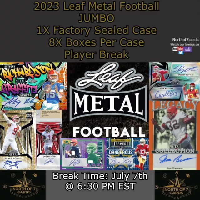 JAHMYR GIBBS 2023 Leaf Metal Football JUMBO 1 Case Player Break 7