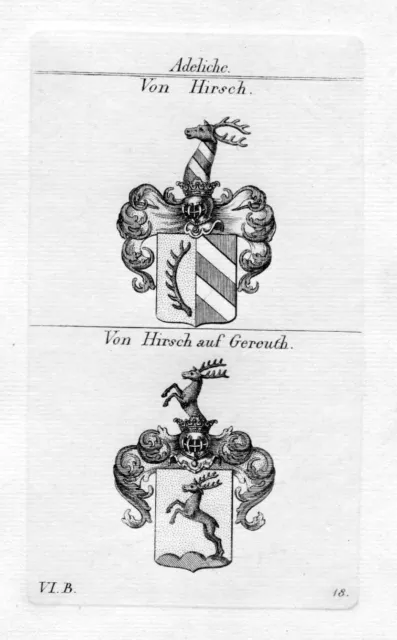 Ciervo / De Ciervo En Gereuth/Baviera - Escudo Abrigo De Arms Heráldica Heraldry