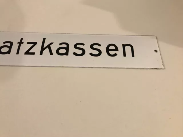 Altes dick schabloniertes Emailschild Ersatzkassen ~1940 Hinweisschild Schild 3