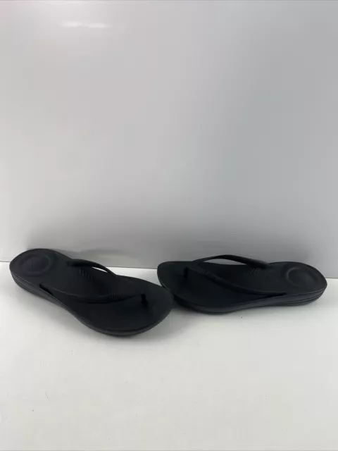 FitFlop IQUISHION ERGONOMIC Black Rubber Open Toe Flip Flop Sandals Women’s Sz 7