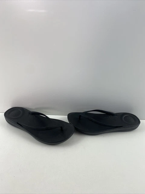 FitFlop IQUISHION ERGONOMIC Black Rubber Open Toe Flip Flop Sandals Women’s Sz 7