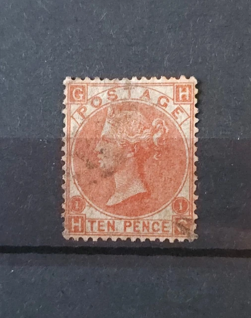 Gb Queen Victoria Sg 112 10D Red Brown Pl 1 Very Fine Used