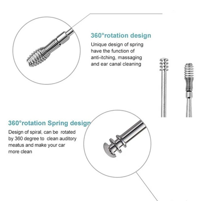 Juego de cucharas de curette eliminador de cera para oídos l kit Too P0Z8 O8