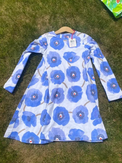 Oilily girls dress with giant blue poppies