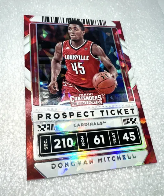 2020 Panini Contenders Draft Picks Red Cracked Ice Ticket Donovan Mitchell /23