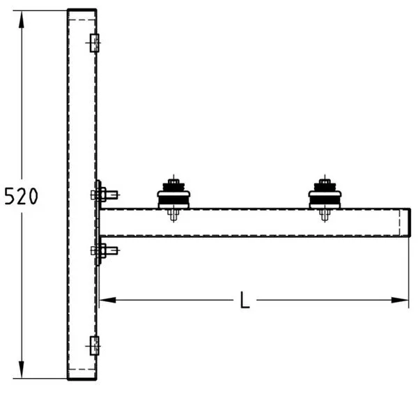 MÜPRO Konsolenset MPC640 mit Schalldämmung | Ausleger 640mm 2