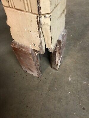MAR carved Antique wooden painted Newell post 50 x 6 x 5 7/8 Walnut 8