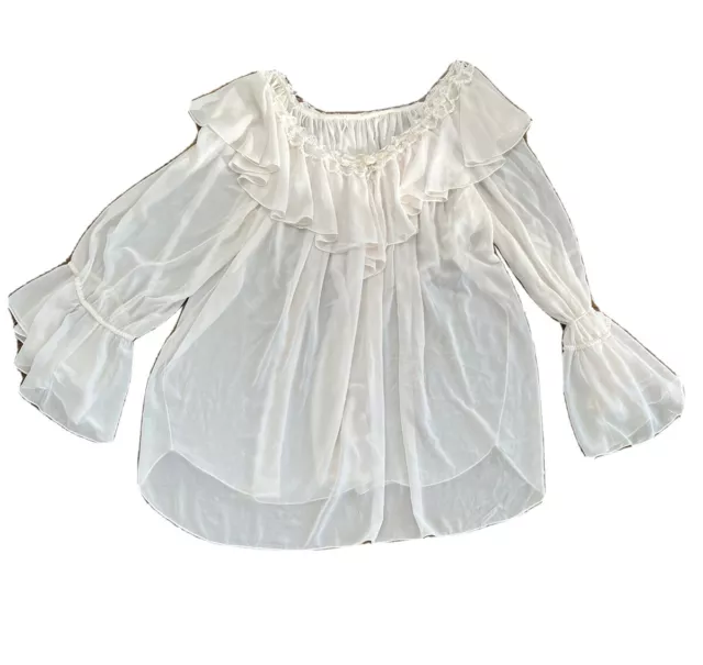 VINTAGE WISTERIA BY Diane Samandi White Baby Doll Chemise Nightgown ...