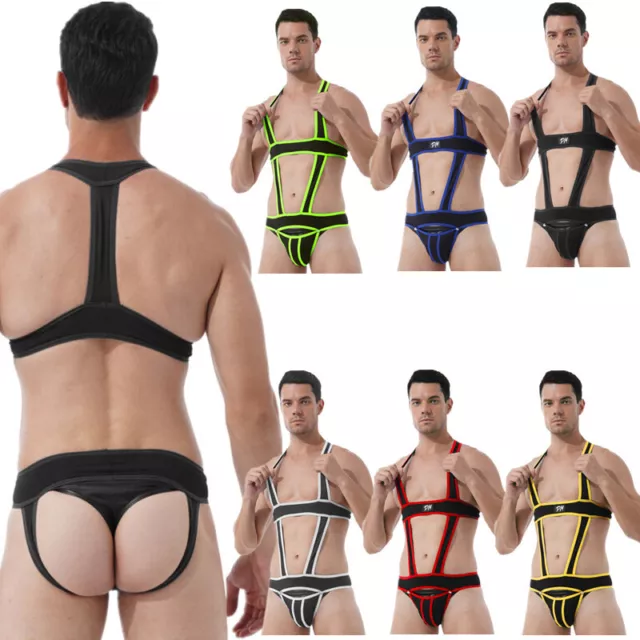 US MENS SEXY One-piece Jockstrap Leotard Underwear Wrestling Singlet  Bodysuits $11.78 - PicClick