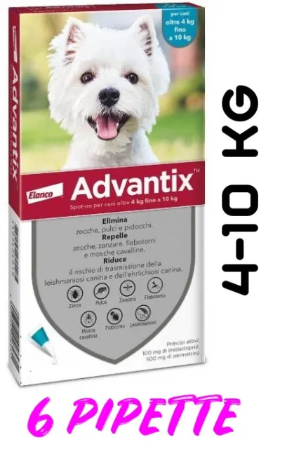 ADVANTIX Antiparassitario per cani da kg 4-10 →6 PIPETTE
