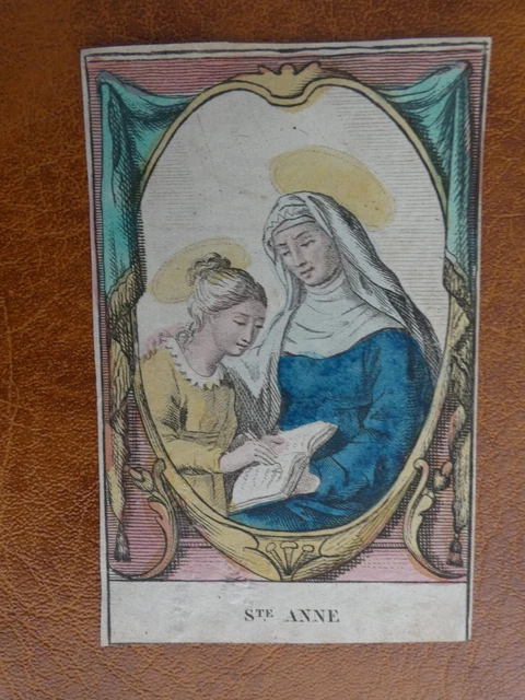 Image Pieuse Ancienne – Sainte Clotilde – Aquarelle Originale – France
