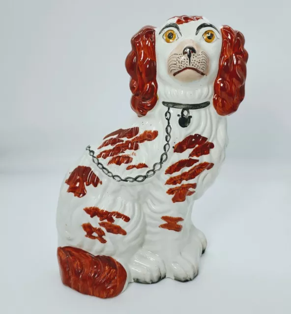 Staffordshire Dog Figurine Large 10in Statue England Cavalier Spaniel Dog. PO