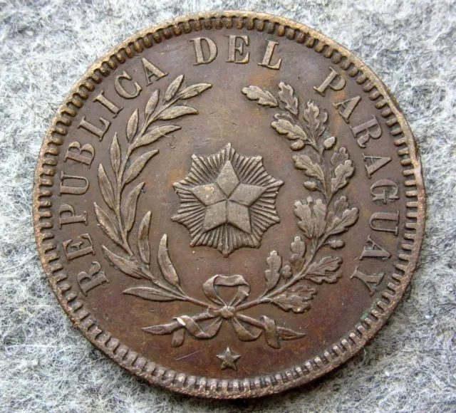 Paraguay 1870 2 Centesimos, Copper