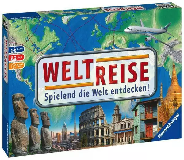 Ravensburger Familienspiel Wettlaufspiel Weltreise 26888