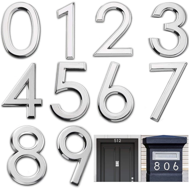 NUMBER SIGNS 3D Mailbox Numbers Stickers Street House Address Numeral ...