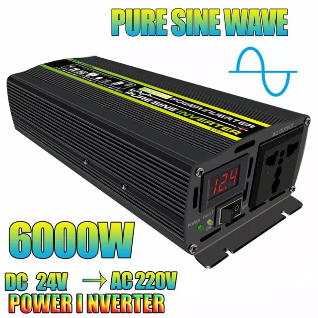 4000W/6000W Pure Sine Wave Power Inverter Voltage transformer DC 24V to AC 220V