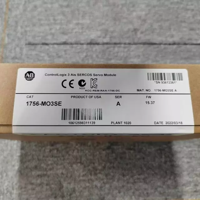 New Factory Sealed AB 1756-M03SE /A ControlLogix 3 Axis SERCOS Interface Module