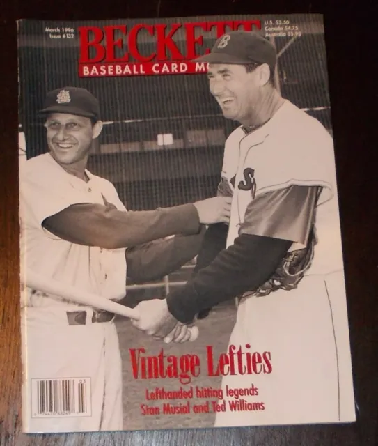 Beckett Baseball Card Monthly magazine March 1996 #132 STAN Musial TED Williams