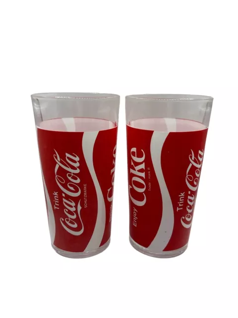 Coca Cola Gläser Glas Buvez Drink Enjoy Coke 0,2L 2 Stück Vintage 2