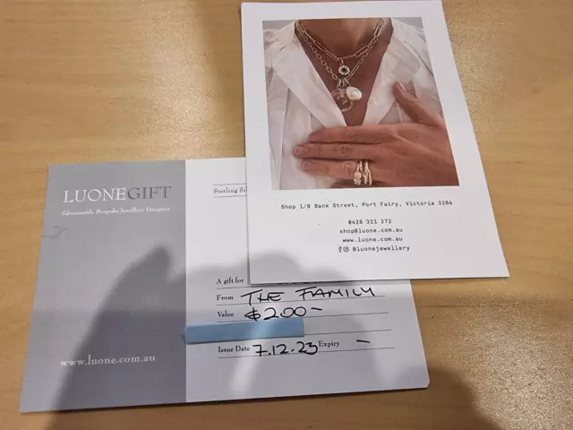 LUONE - Bespoke Jewellery Lucinda Newton - GIFT CARD to the value of $200.00