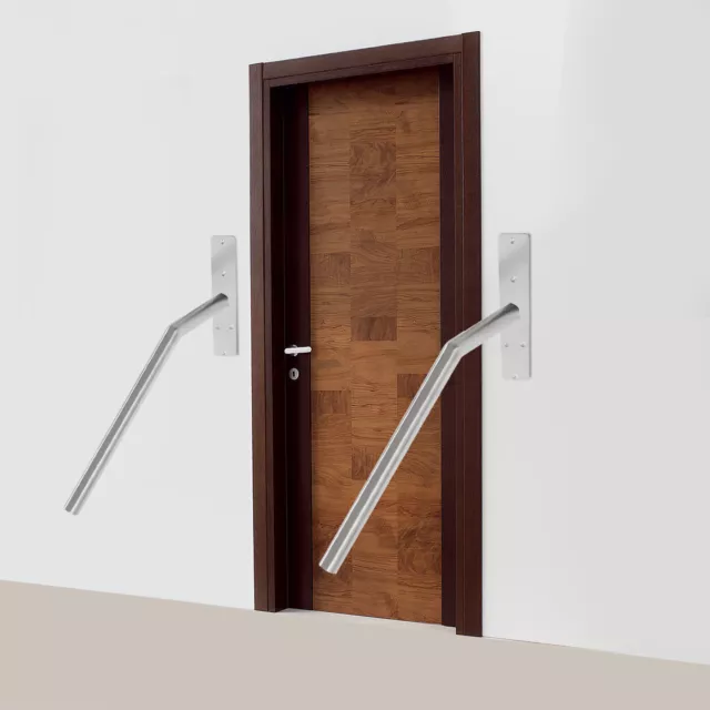 2 Pack 16 Inch Stainless Steel Handrail Safety Grab Bar for 1-3 Steps Wall Mount