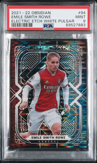 2021-22 Emile Smith-Rowe Panini Obsidian White Pulsar Arsenal Card 4/11 PSA 9