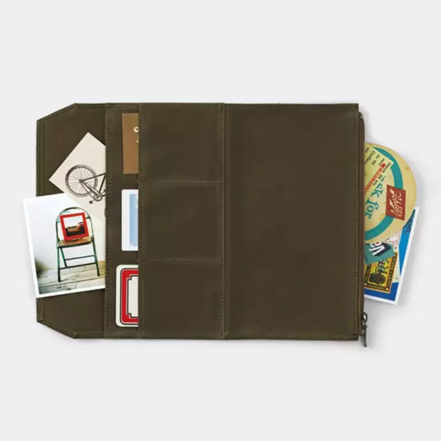 TRAVELER'S Notebook Cotton Zipper Case Olive Regular Size revived 2023 New