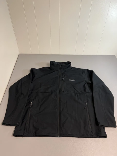 Columbia Men's Size 2XL Softshell Jacket Black Polyester Classic Zip Pockets XXL