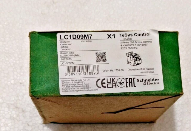 4PCS LC1D09M7 Contactor 220V coil replace Schneider contactor LC1D09M7