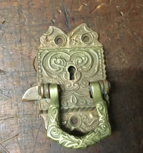 Antique Cast Brass Door/Cupboard Lift Latch Ornate Victorian Door latch