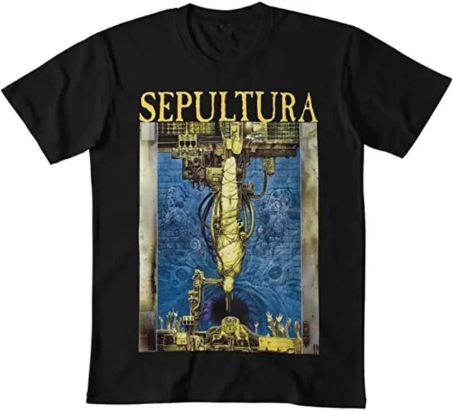 Rare Sepultura Chaos AD Black Short Sleeve Men Full Size Shirt NG370