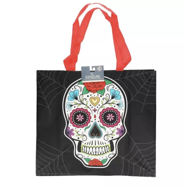 Day of the Dead Reusable Shopping or Grocery Bag, Tote Dia de los Muertos Skull 3