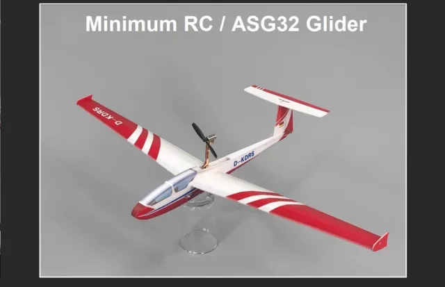 Minimumrc  ASG32 Gilder Kit Version with motor, servos and battery