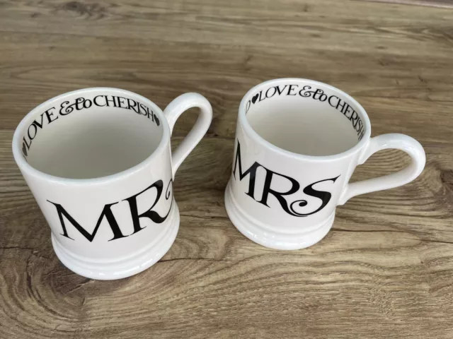 EMMA BRIDGEWATER Toast & Marmalade Pair of Mr & Mrs Mugs  England