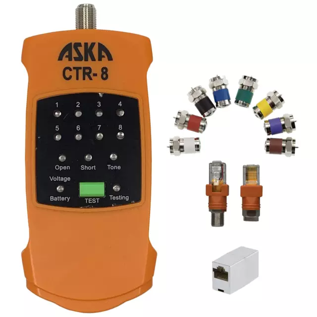 8-Way Coaxial Cable Mapper Locator Toner Tracer, Circuit Tester, Coax Wire Conti