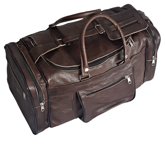 Sac De Voyage En Cuir Véritable Marron - Trendica Gear - Neuf