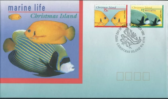 1995 FDC Christmas Island. Marine Life. "Sea Slug & Coral" postmark