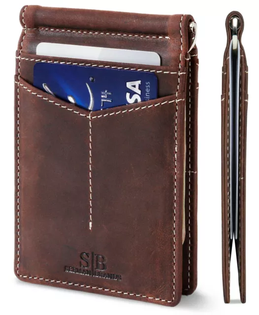 SERMAN BRANDS Money Clip Wallet - Mens Wallets Slim Front Pocket RFID Blocking