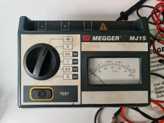 Testeur D'isolation Megger Mj15 Réf. 6410-920, Avec Câbles Dans Son Coffret Megg