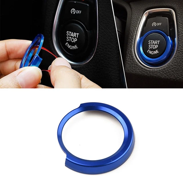 Cache Bouton Start Voiture Fibre De Carbone - Diamètre 39mm - Pour Customisation - Neuf